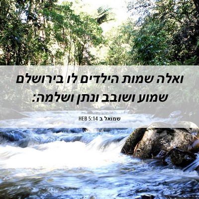 Picture 06 - שמואל ב 5:14 HEB - ואלה שמות הילדים לו - Bible Verse Picture
