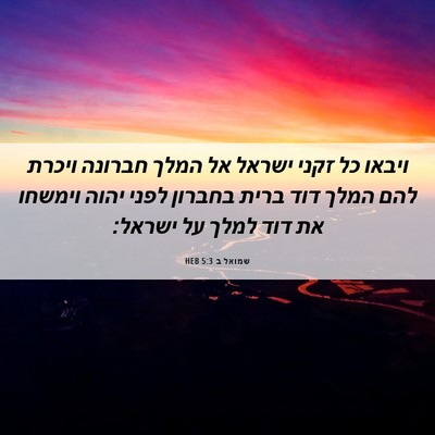 Picture 06 - שמואל ב 5:3 HEB - ויבאו כל זקני ישראל אל המלך - Bible Verse Picture