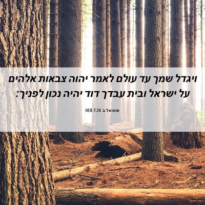 Picture 06 - שמואל ב 7:26 HEB - ויגדל שמך עד עולם לאמר יהוה - Bible Verse Picture