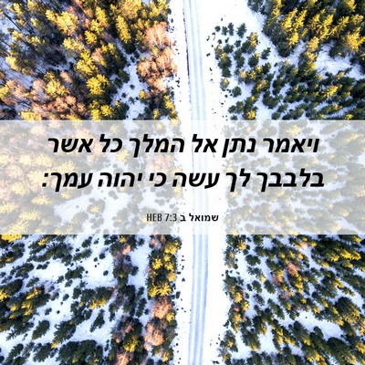 Picture 06 - שמואל ב 7:3 HEB - ויאמר נתן אל המלך כל אשר - Bible Verse Picture
