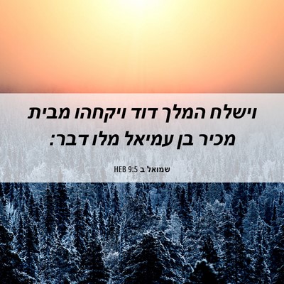 Picture 06 - שמואל ב 9:5 HEB - וישלח המלך דוד ויקחהו מבית - Bible Verse Picture