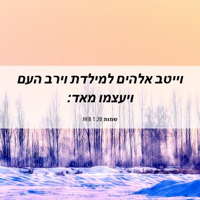 Picture 06 - שמות 1:20 HEB - וייטב אלהים למילדת וירב - Bible Verse Picture