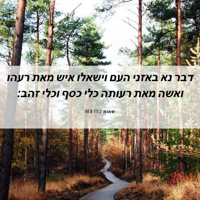 Picture 06 - שמות 11:2 HEB - דבר נא באזני העם וישאלו איש - Bible Verse Picture