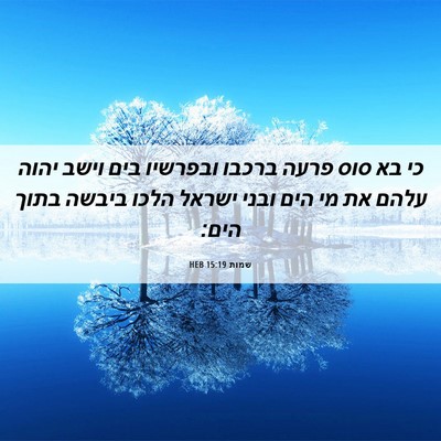 Picture 06 - שמות 15:19 HEB - כי בא סוס פרעה ברכבו - Bible Verse Picture