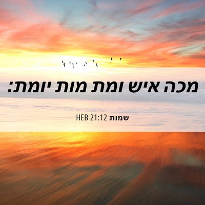 Picture 06 - שמות 21:12 HEB - מכה איש ומת מות - Bible Verse Picture