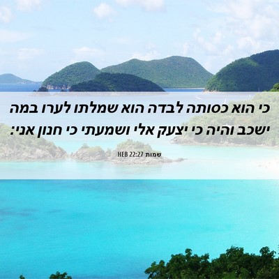 Picture 06 - שמות 22:27 HEB - כי הוא כסותה לבדה הוא שמלתו - Bible Verse Picture