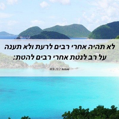 Picture 06 - שמות 23:2 HEB - לא תהיה אחרי רבים לרעת ולא - Bible Verse Picture