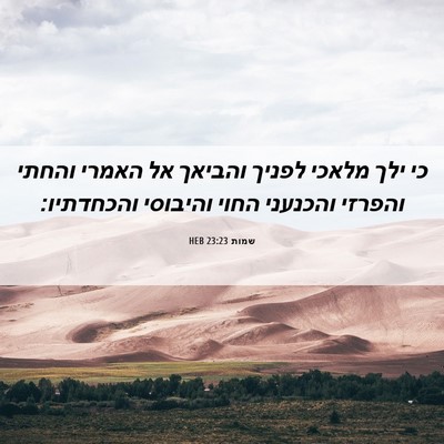 Picture 06 - שמות 23:23 HEB - כי ילך מלאכי לפניך והביאך - Bible Verse Picture