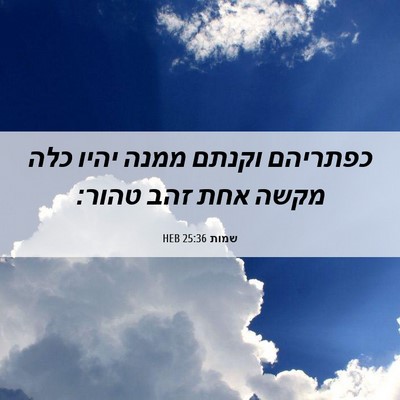 Picture 06 - שמות 25:36 HEB - כפתריהם וקנתם ממנה יהיו - Bible Verse Picture