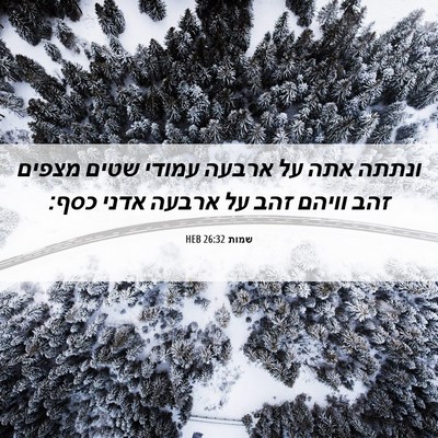 Picture 06 - שמות 26:32 HEB - ונתתה אתה על ארבעה עמודי - Bible Verse Picture