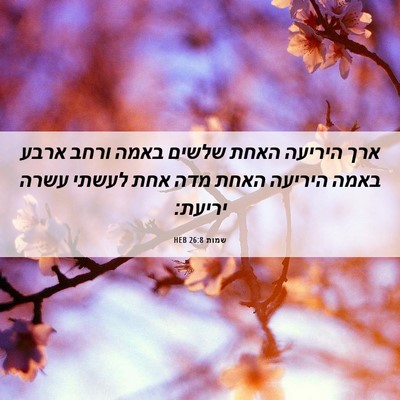 Picture 06 - שמות 26:8 HEB - ארך היריעה האחת שלשים באמה - Bible Verse Picture