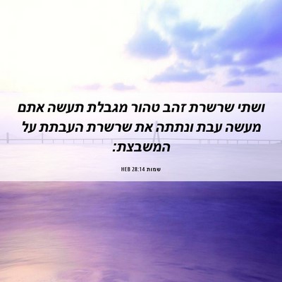 Picture 06 - שמות 28:14 HEB - ושתי שרשרת זהב טהור מגבלת - Bible Verse Picture