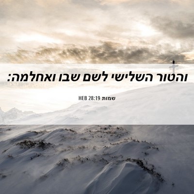 Picture 06 - שמות 28:19 HEB - והטור השלישי לשם שבו - Bible Verse Picture