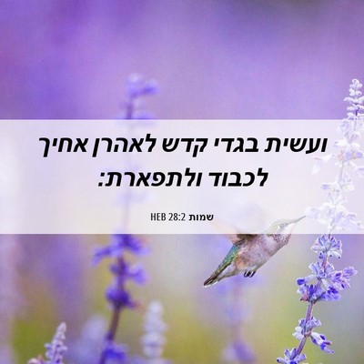 Picture 06 - שמות 28:2 HEB - ועשית בגדי קדש לאהרן אחיך - Bible Verse Picture