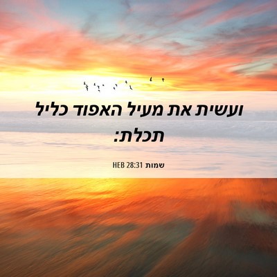 Picture 06 - שמות 28:31 HEB - ועשית את מעיל האפוד כליל - Bible Verse Picture