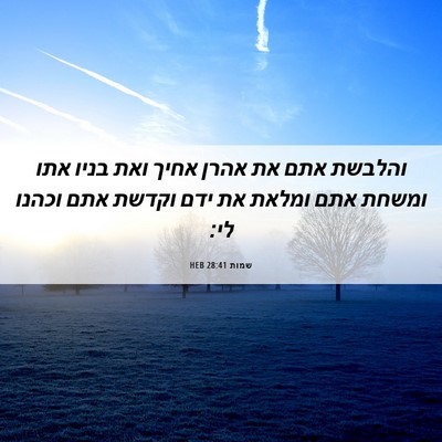 Picture 06 - שמות 28:41 HEB - והלבשת אתם את אהרן אחיך ואת - Bible Verse Picture