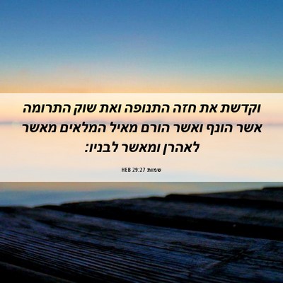 Picture 06 - שמות 29:27 HEB - וקדשת את חזה התנופה ואת שוק - Bible Verse Picture