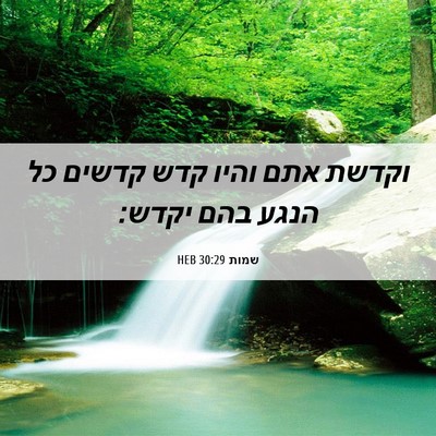 Picture 06 - שמות 30:29 HEB - וקדשת אתם והיו קדש קדשים כל - Bible Verse Picture