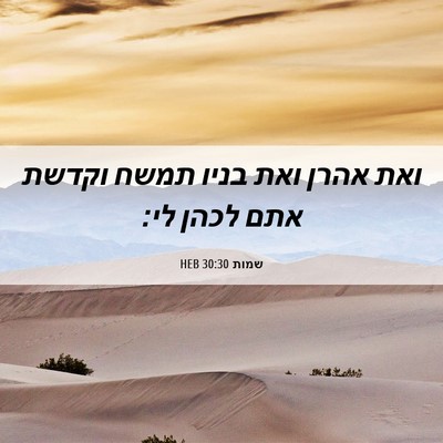 Picture 06 - שמות 30:30 HEB - ואת אהרן ואת בניו תמשח - Bible Verse Picture