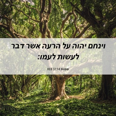 Picture 06 - שמות 32:14 HEB - וינחם יהוה על הרעה אשר דבר - Bible Verse Picture