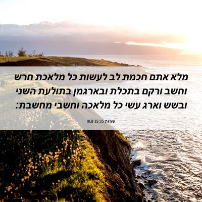 Picture 06 - שמות 35:35 HEB - מלא אתם חכמת לב לעשות כל - Bible Verse Picture