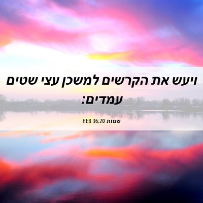 Picture 06 - שמות 36:20 HEB - ויעש את הקרשים למשכן עצי - Bible Verse Picture