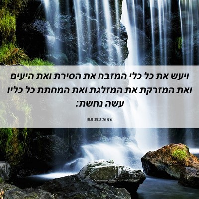 Picture 06 - שמות 38:3 HEB - ויעש את כל כלי המזבח את - Bible Verse Picture