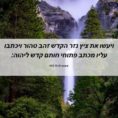 Picture 06 - שמות 39:30 HEB - ויעשו את ציץ נזר הקדש זהב - Bible Verse Picture