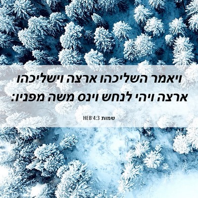 Picture 06 - שמות 4:3 HEB - ויאמר השליכהו ארצה - Bible Verse Picture