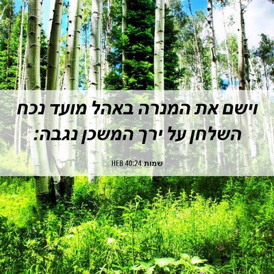 Picture 06 - שמות 40:24 HEB - וישם את המנרה באהל מועד נכח - Bible Verse Picture