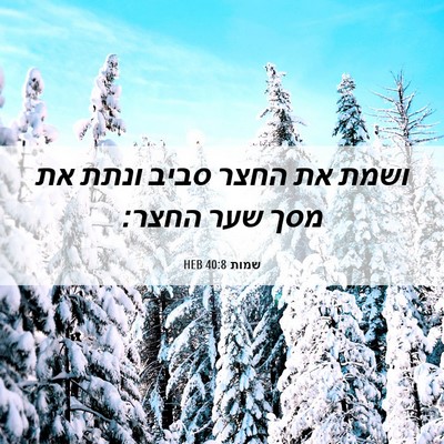 Picture 06 - שמות 40:8 HEB - ושמת את החצר סביב ונתת את - Bible Verse Picture