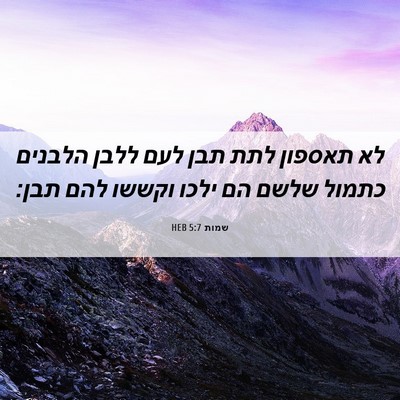 Picture 06 - שמות 5:7 HEB - לא תאספון לתת תבן לעם ללבן - Bible Verse Picture