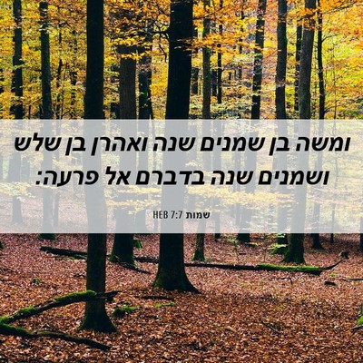 Picture 06 - שמות 7:7 HEB - ומשה בן שמנים שנה ואהרן בן - Bible Verse Picture