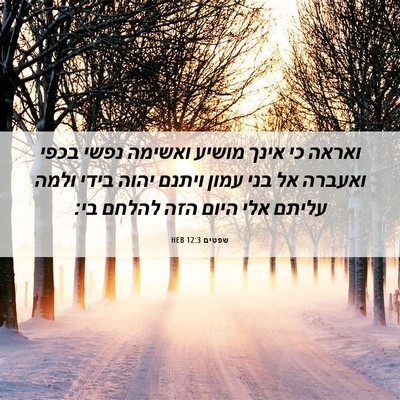Picture 06 - שפטים 12:3 HEB - ואראה כי אינך מושיע ואשימה - Bible Verse Picture