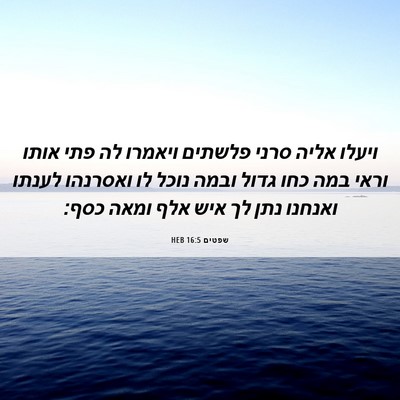 Picture 06 - שפטים 16:5 HEB - ויעלו אליה סרני פלשתים - Bible Verse Picture
