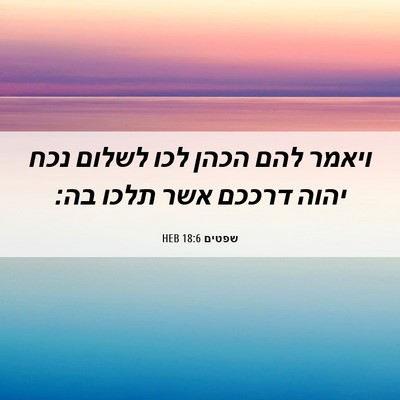 Picture 06 - שפטים 18:6 HEB - ויאמר להם הכהן לכו לשלום - Bible Verse Picture