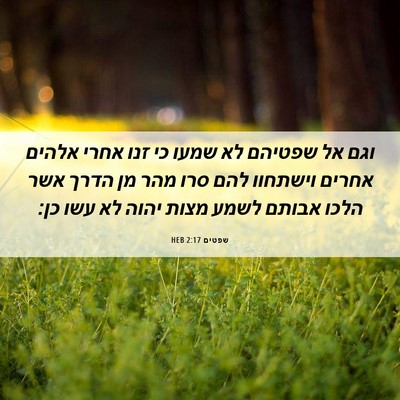Picture 06 - שפטים 2:17 HEB - וגם אל שפטיהם לא שמעו כי - Bible Verse Picture
