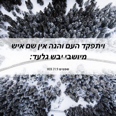 Picture 06 - שפטים 21:9 HEB - ויתפקד העם והנה אין שם איש - Bible Verse Picture