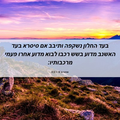 Picture 06 - שפטים 5:28 HEB - בעד החלון נשקפה ותיבב אם - Bible Verse Picture