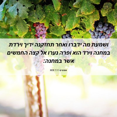 Picture 06 - שפטים 7:11 HEB - ושמעת מה ידברו ואחר תחזקנה - Bible Verse Picture