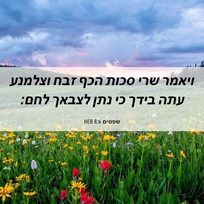 Picture 06 - שפטים 8:6 HEB - ויאמר שרי סכות הכף זבח - Bible Verse Picture