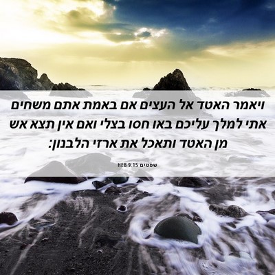 Picture 06 - שפטים 9:15 HEB - ויאמר האטד אל העצים אם באמת - Bible Verse Picture