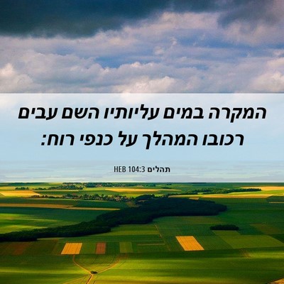 Picture 06 - תהלים 104:3 HEB - המקרה במים עליותיו השם - Bible Verse Picture