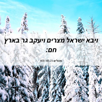 Picture 06 - תהלים 105:23 HEB - ויבא ישראל מצרים ויעקב גר - Bible Verse Picture