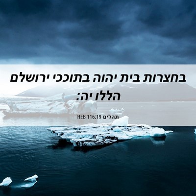 Picture 06 - תהלים 116:19 HEB - בחצרות בית יהוה בתוככי - Bible Verse Picture