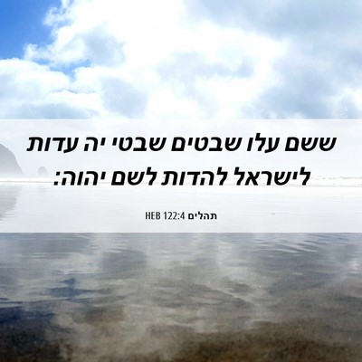 Picture 06 - תהלים 122:4 HEB - ששם עלו שבטים שבטי יה עדות - Bible Verse Picture