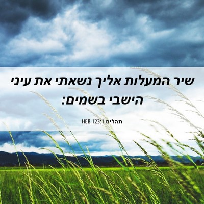 Picture 06 - תהלים 123:1 HEB - שיר המעלות אליך נשאתי את - Bible Verse Picture