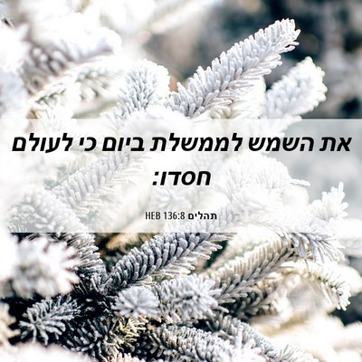 Picture 06 - תהלים 136:8 HEB - את השמש לממשלת ביום כי - Bible Verse Picture