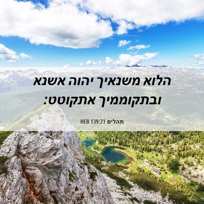 Picture 06 - תהלים 139:21 HEB - הלוא משנאיך יהוה אשנא - Bible Verse Picture