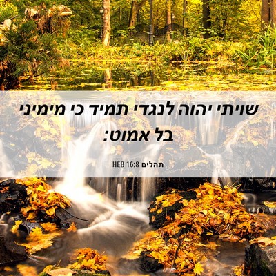 Picture 06 - תהלים 16:8 HEB - שויתי יהוה לנגדי תמיד כי - Bible Verse Picture